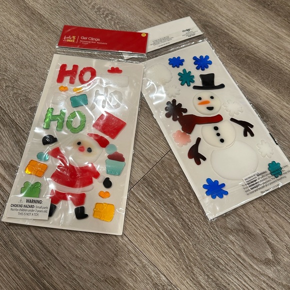Christmas Gel Clings with Santa and Snowman - Picture 1 of 1